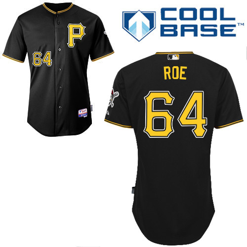 Chaz Roe #64 MLB Jersey-Pittsburgh Pirates Men's Authentic Alternate Black Cool Base Baseball Jersey